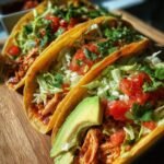 Healthy Crockpot Shredded Chicken Tacos