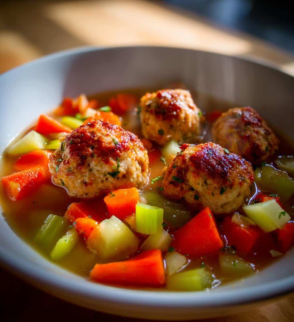 Healthy Crockpot Turkey & Vegetable Meatball Soup Magic 4 Healthy Crockpot Turkey & Vegetable Meatball Soup - detail 1
