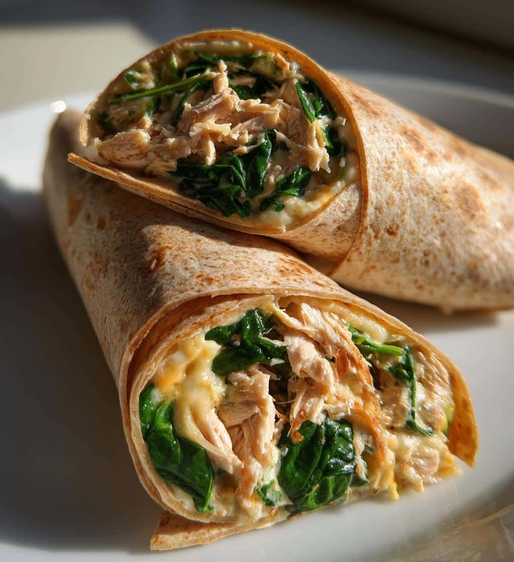 Healthy Easy Chicken Spinach & Cheese Wraps (Meal Prep) - detail 1