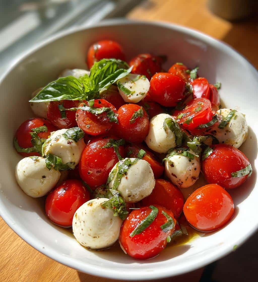 Healthy Fresh Caprese Pasta Salad