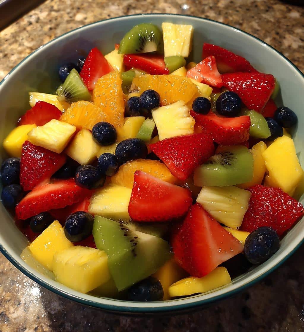 Healthy Fresh Fruit Salad with Honey Lime Dressing