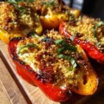Healthy Grilled Peppers with Burrata and Sourdough Breadcrumbs