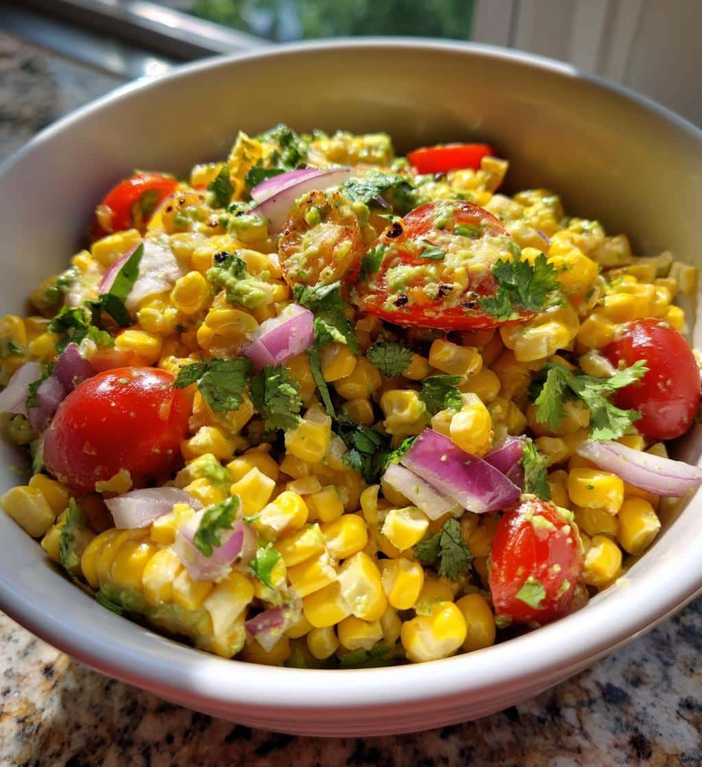 Healthy Grilled Street Corn Salad with Avocado 