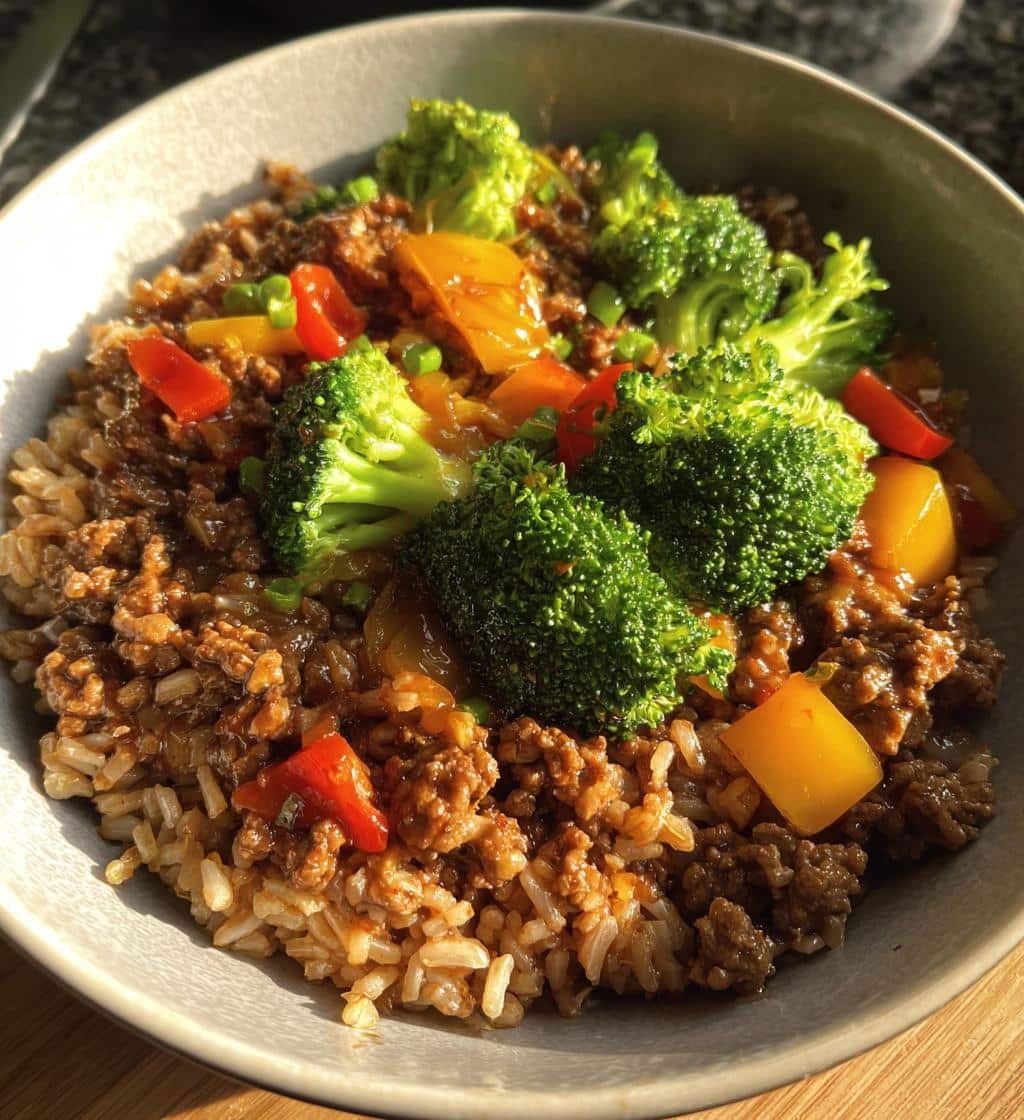 Healthy Ground Beef Hot Honey Bowl