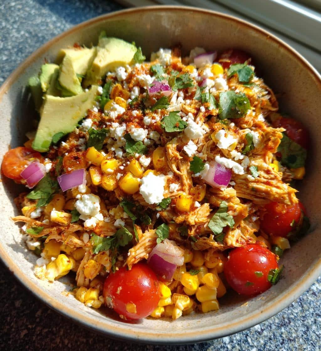 Healthy High-Protein Chicken Street Corn Salad