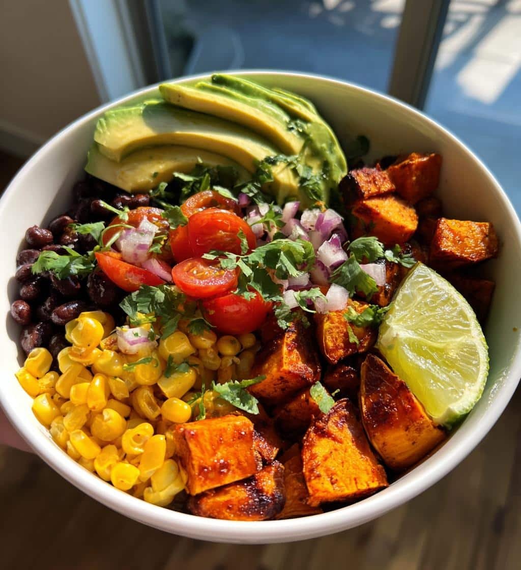 Healthy Homemade Roasted Sweet Potato Taco Bowls - detail 1