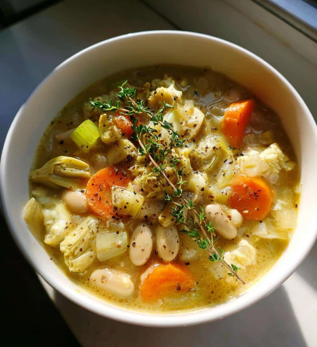 Healthy Lemony Artichoke & White Bean Soup: 5 Reasons to Love 4 Healthy Lemony Artichoke & White Bean Soup - detail 1