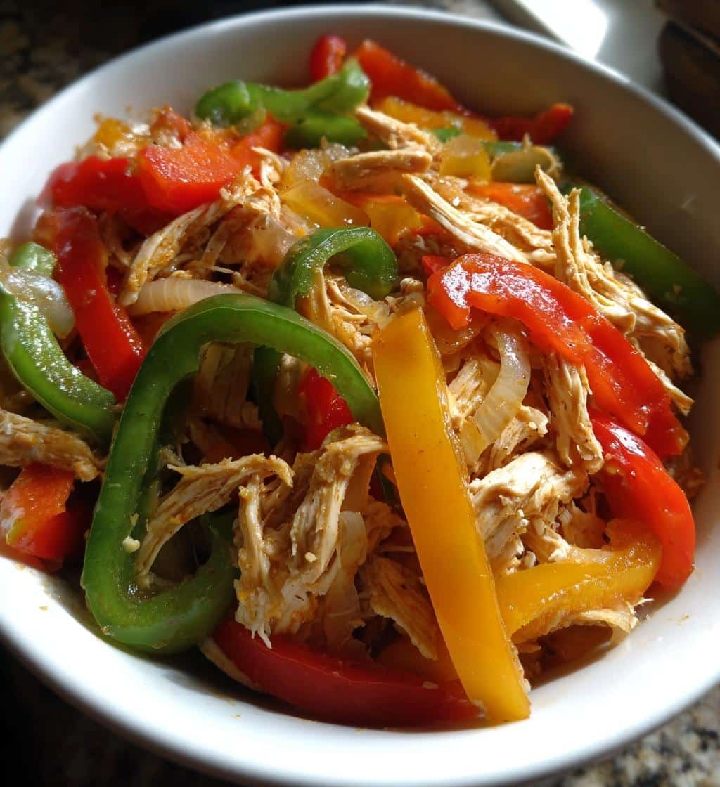 Healthy Low-Carb Crockpot Chicken Fajita Bowl - detail 1