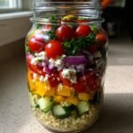 Healthy Mason Jar Mediterranean Quinoa Salad