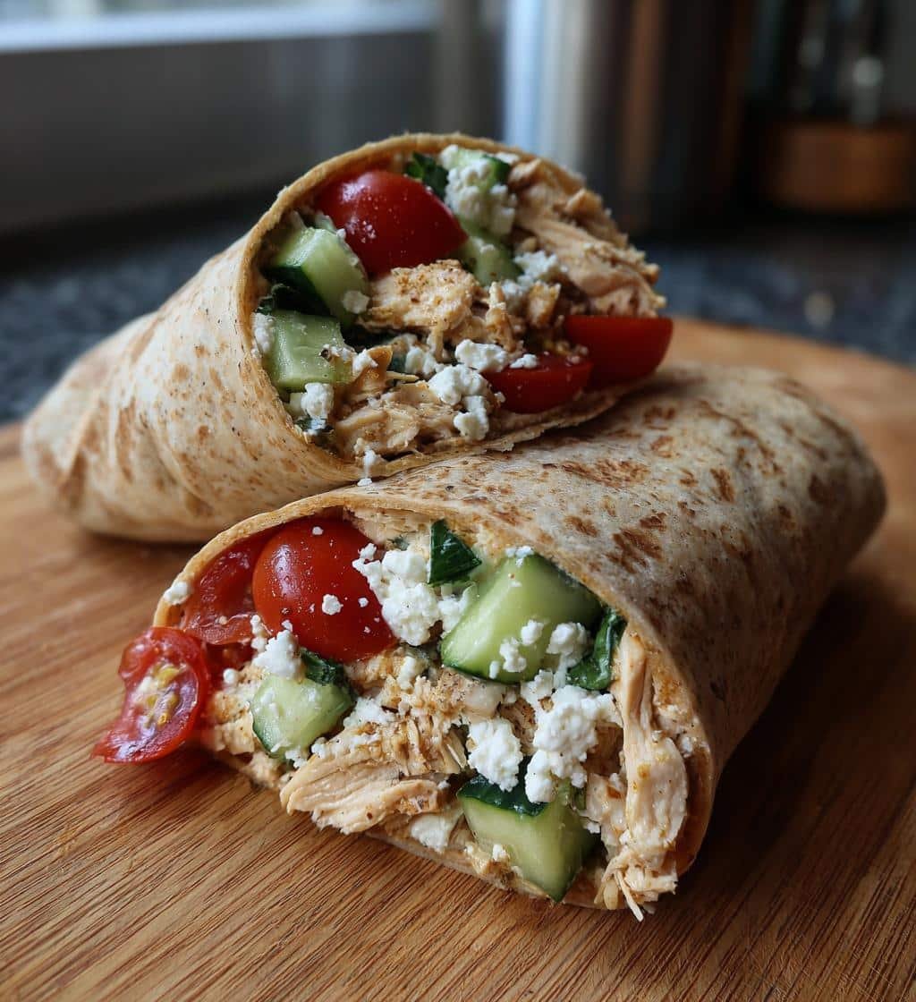 Healthy Meal Prep Greek Chicken Wraps