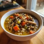 Healthy Morel Mushroom & Wild Rice Soup