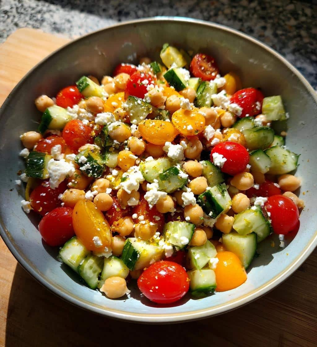 Healthy Protein-Packed Chickpea Feta Salad 4 Healthy Protein-Packed Chickpea Feta Salad - detail 1