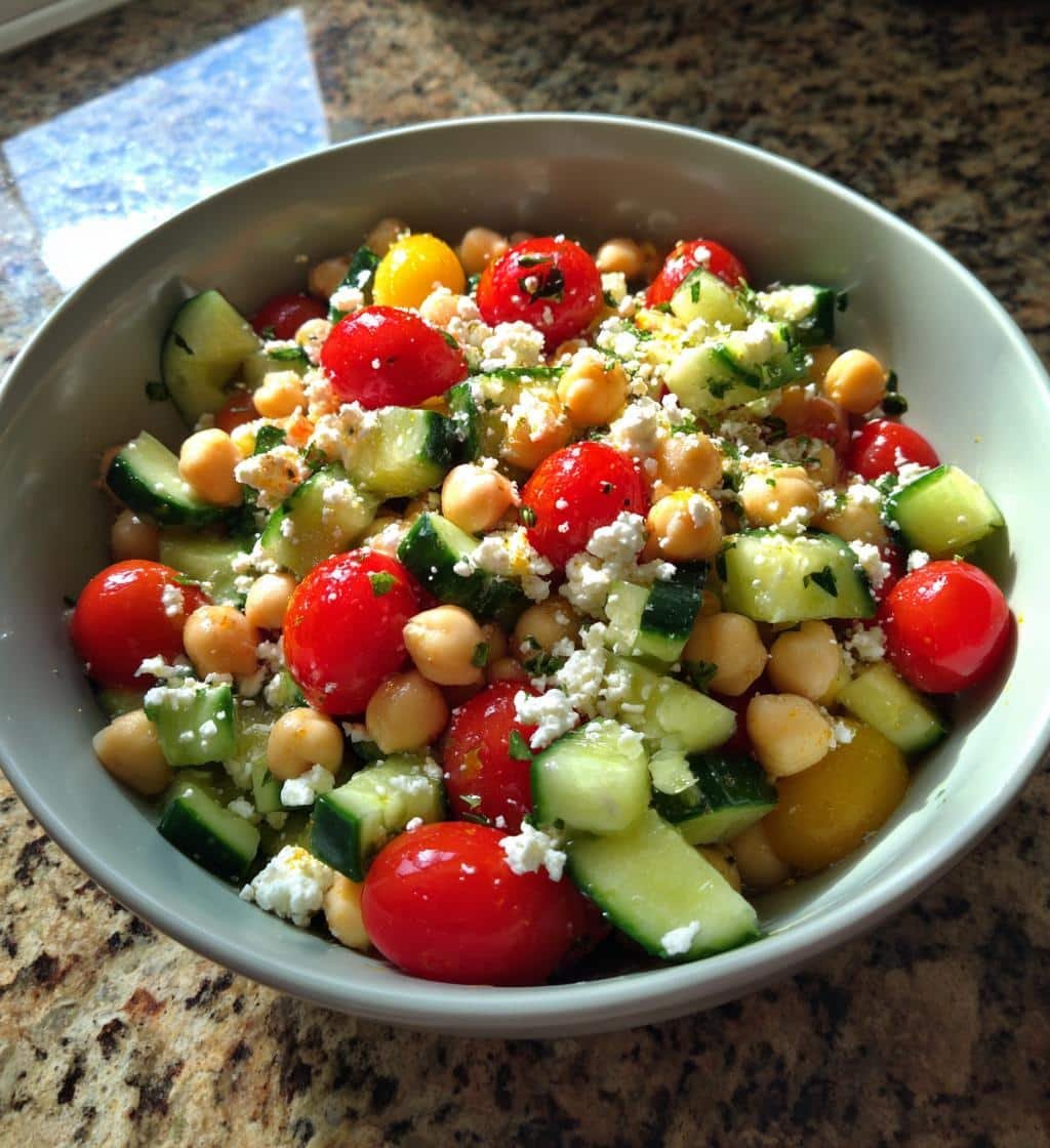 Healthy Protein-Packed Chickpea Feta Salad