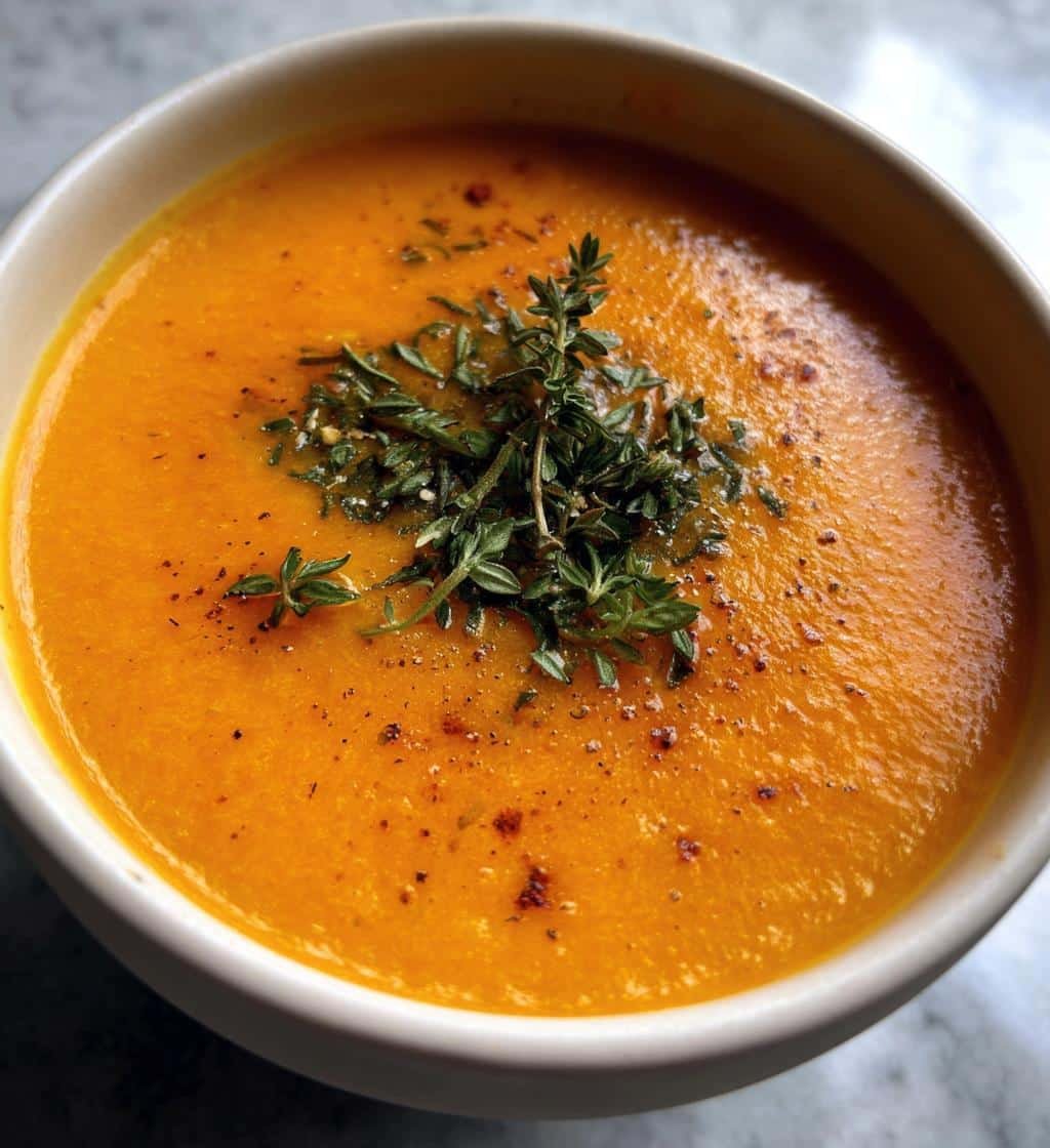 Healthy Roasted Carrot Ginger Soup