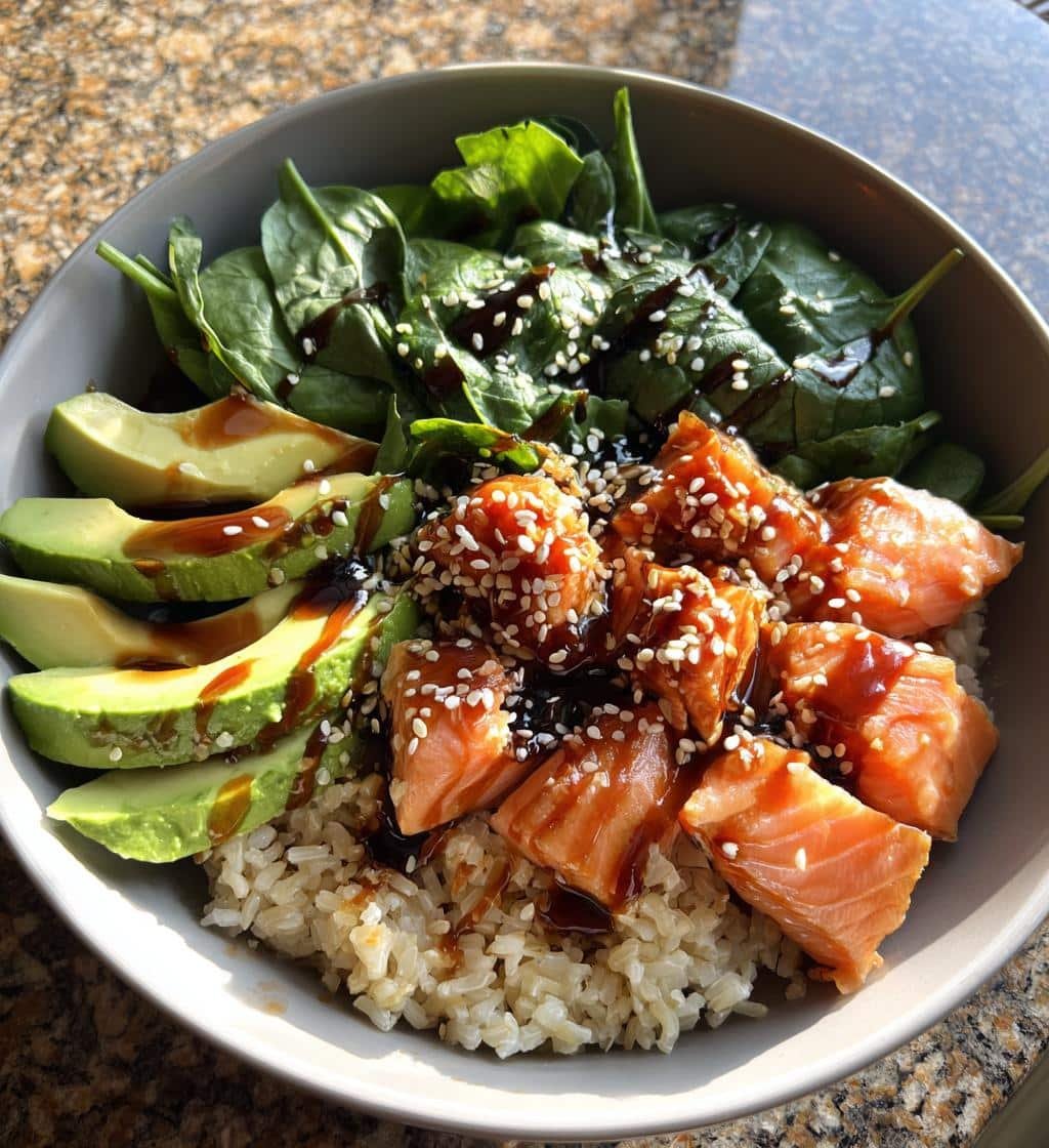 Healthy Salmon Rice Bowl