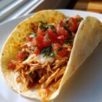 Healthy Slow Cooker Queso Chicken Tacos (4 Ingredients)