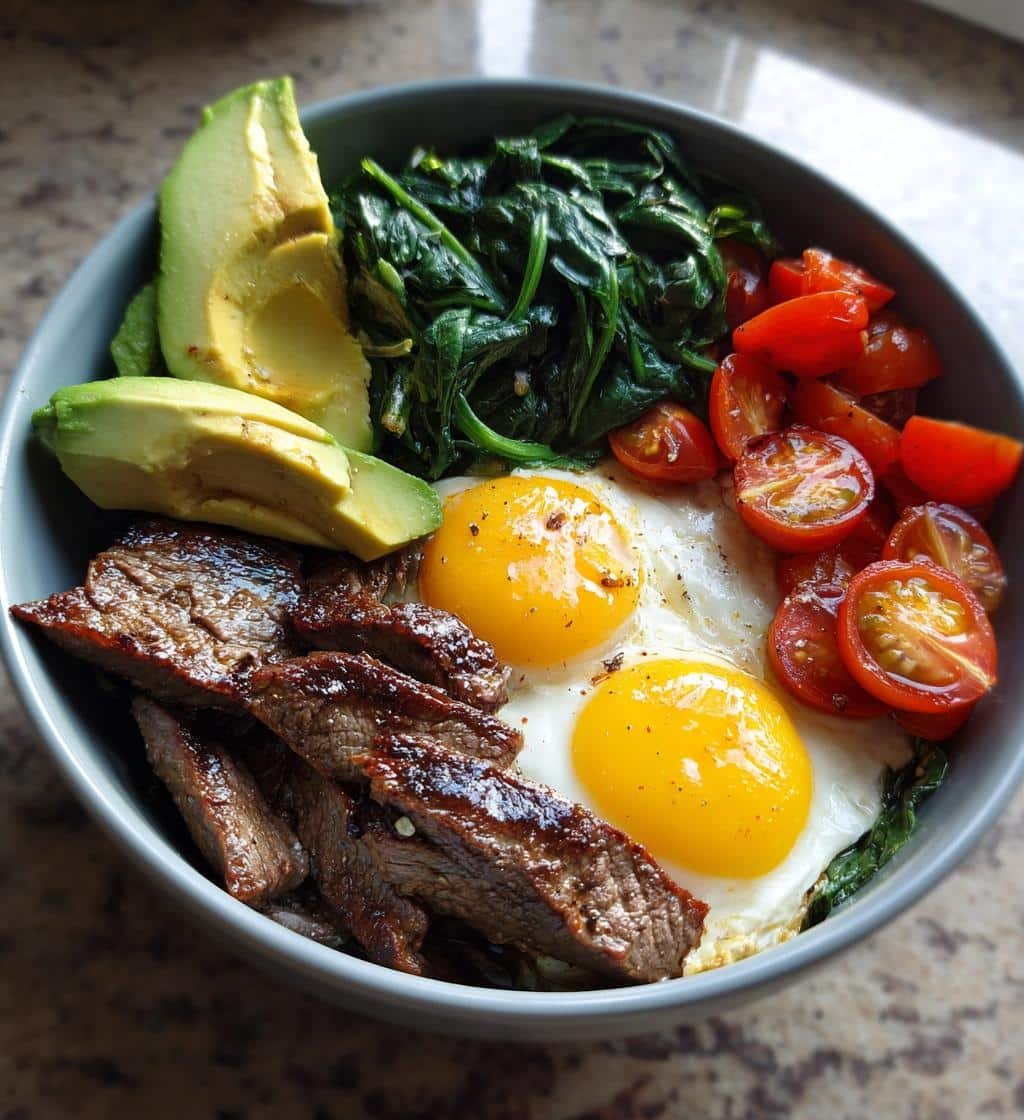 Healthy Steak & Eggs Breakfast Bowl - detail 1