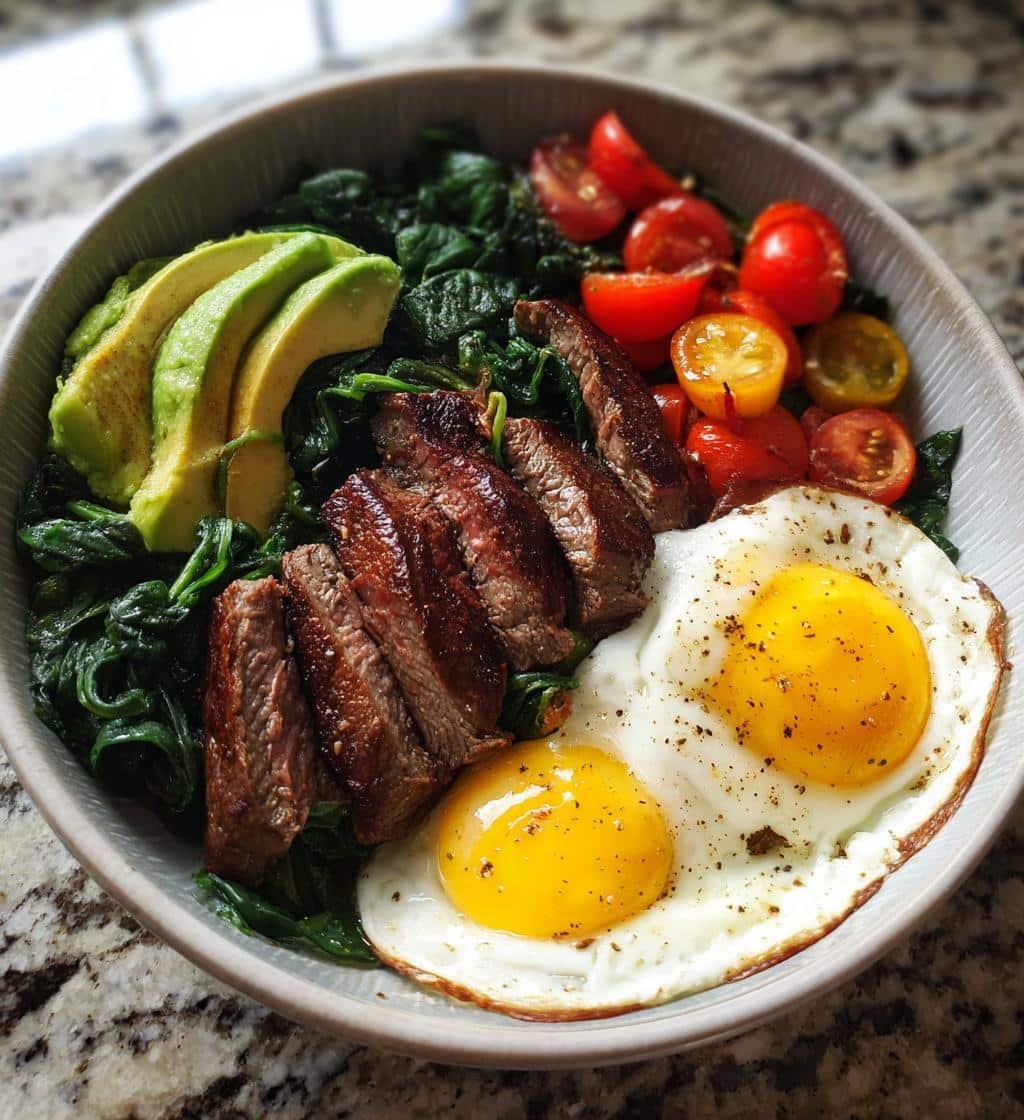 Healthy Steak & Eggs Breakfast Bowl