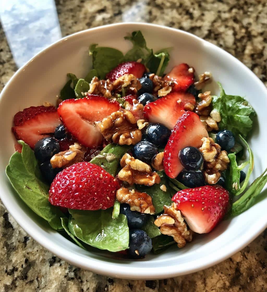Healthy Strawberry Blueberry Salad with Candied Walnuts 4 Healthy Strawberry Blueberry Salad with Candied Walnuts - detail 1