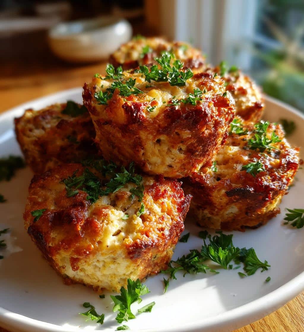 Homemade Garlic Parmesan Chicken Meatloaves - detail 1