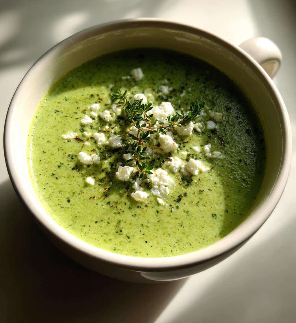 Healthy 5-Minute Broccoli-Feta Soup