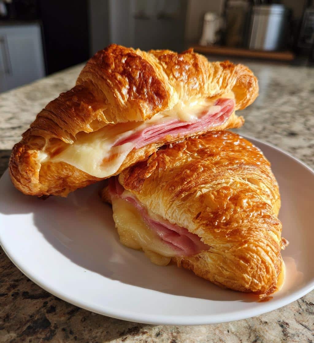 Healthy Air Fryer Ham and Cheese Croissants