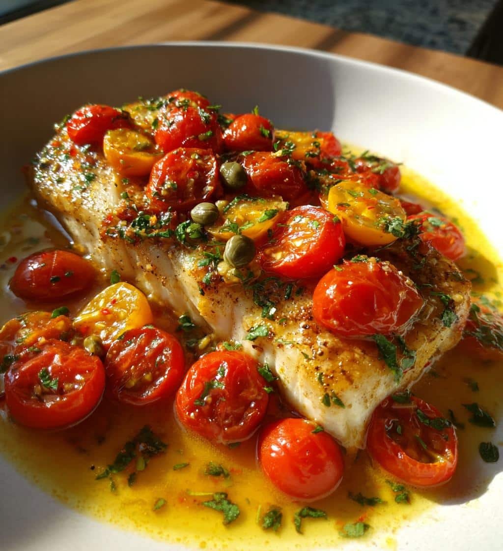 Healthy Baked Mahi Mahi with Lemon Tomato-Caper Sauce - detail 1