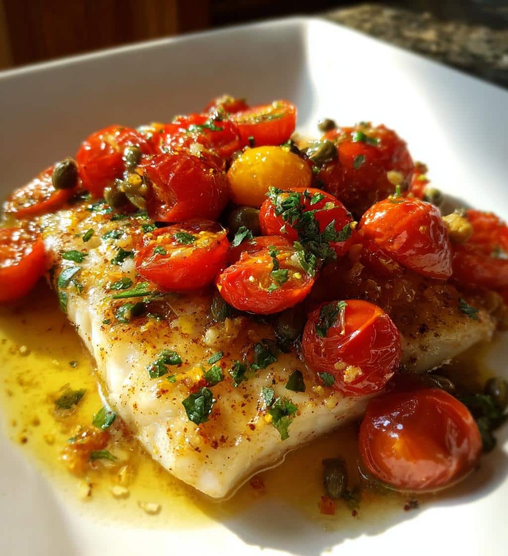 Healthy Baked Mahi Mahi with Lemon Tomato-Caper Sauce