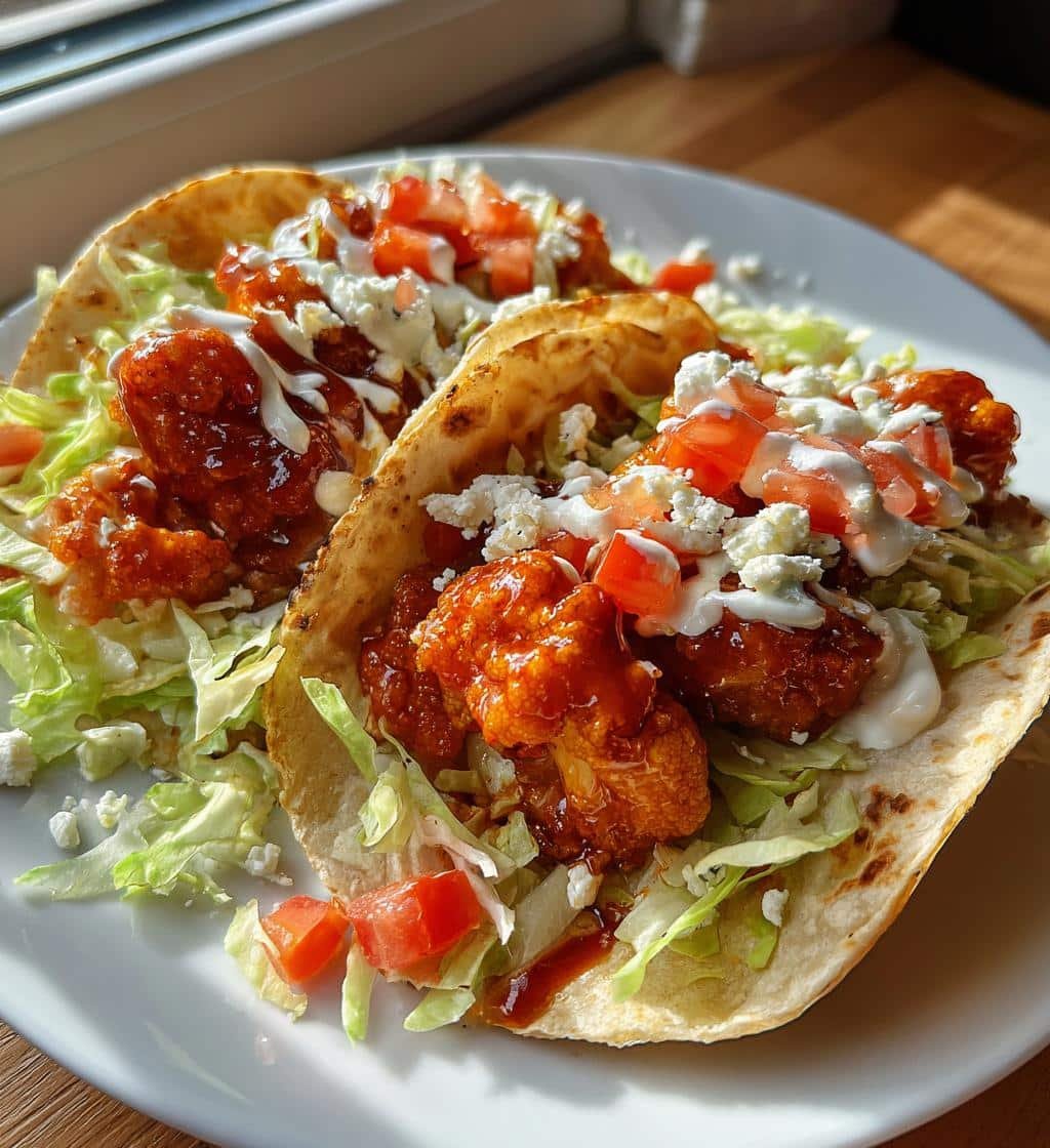 Healthy Buffalo Cauliflower Tacos - detail 1
