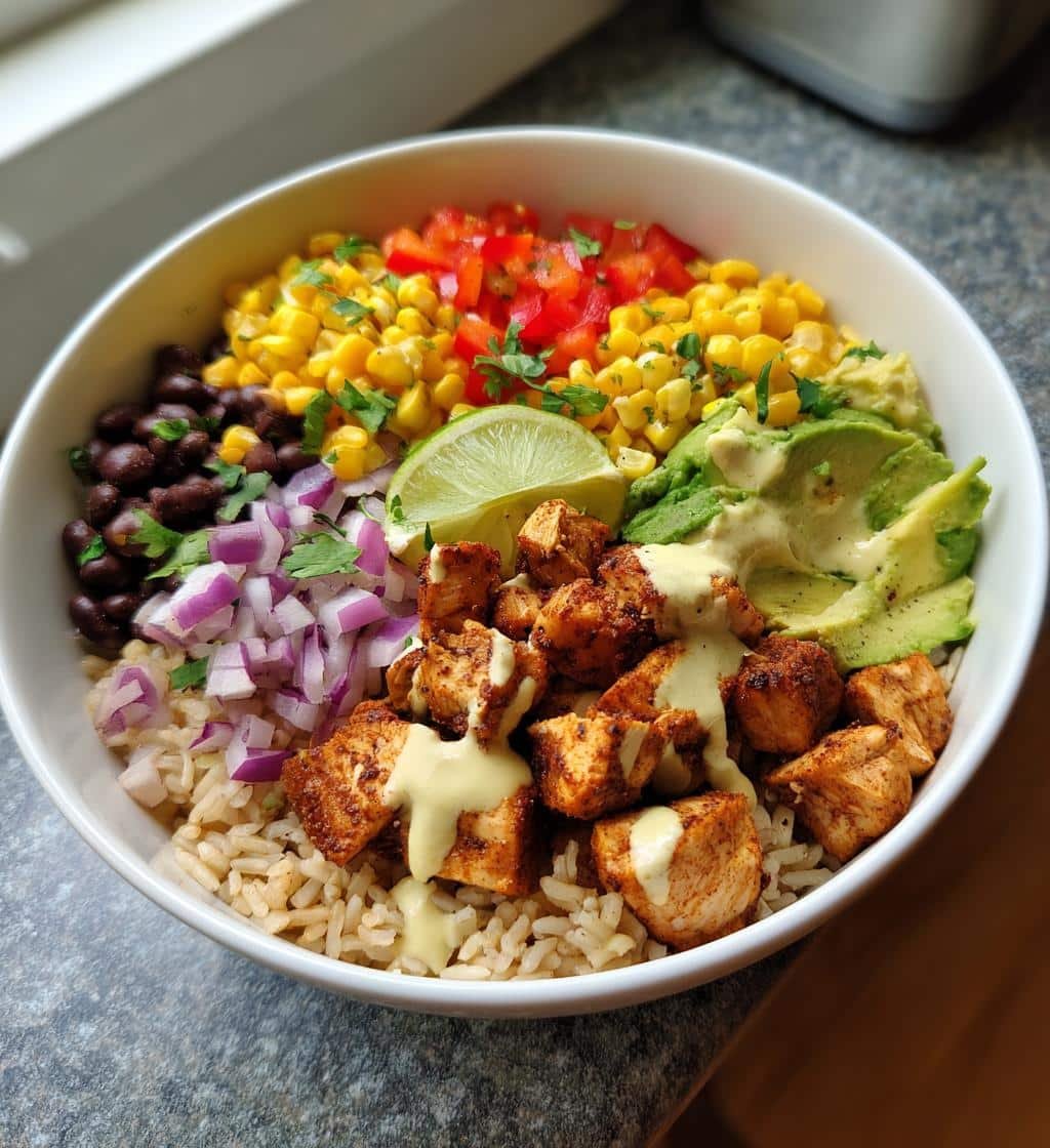Healthy Chicken Burrito Bowls Recipe