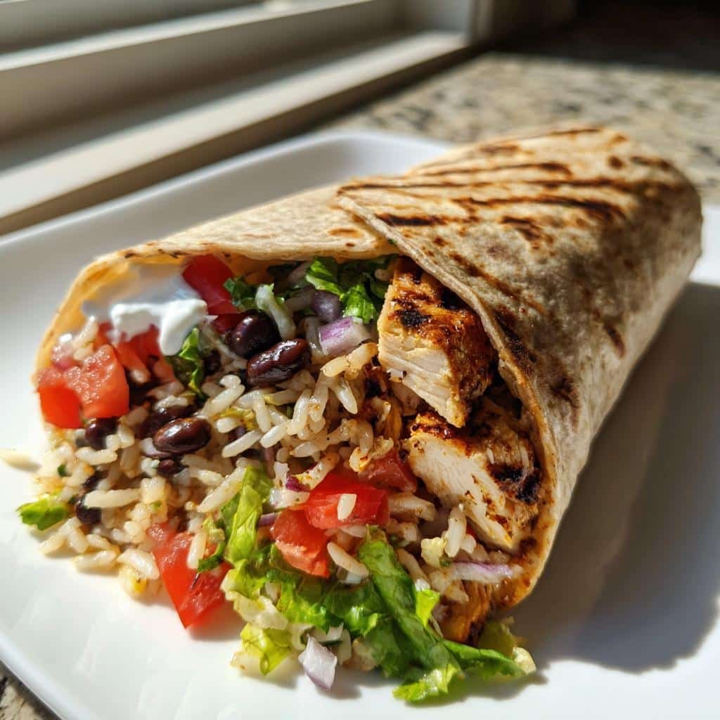Healthy Chipotle Lime Grilled Chicken Burrito Wrap - detail 1