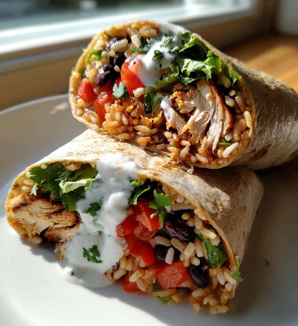Healthy Chipotle Lime Grilled Chicken Burrito Wrap - detail 1