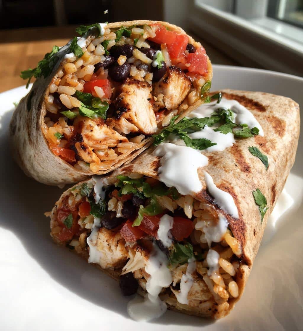 Healthy Chipotle Lime Grilled Chicken Burrito Wrap
