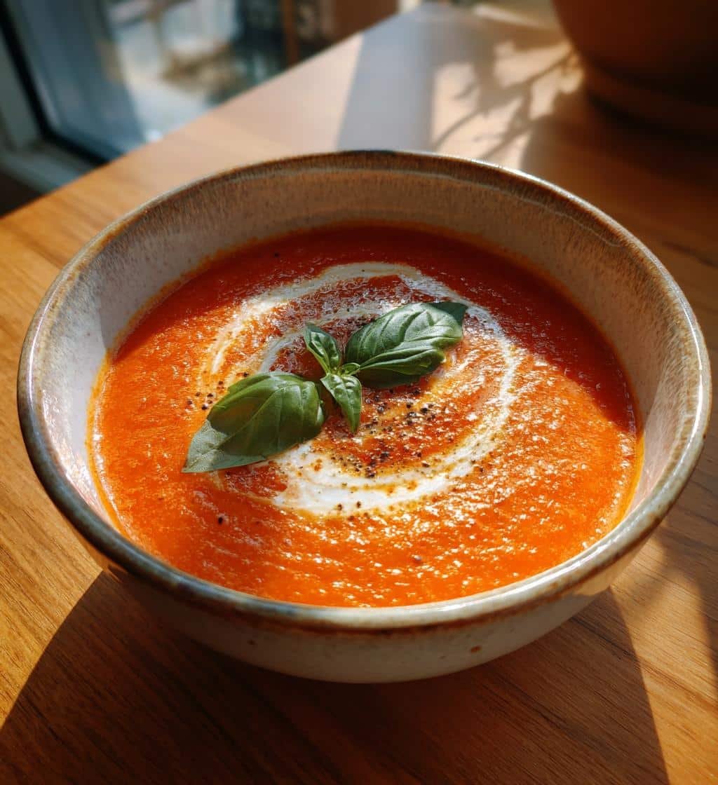 Healthy Creamy Roasted Tomato & Red Pepper Soup - detail 1