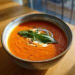 Healthy Creamy Roasted Tomato & Red Pepper Soup