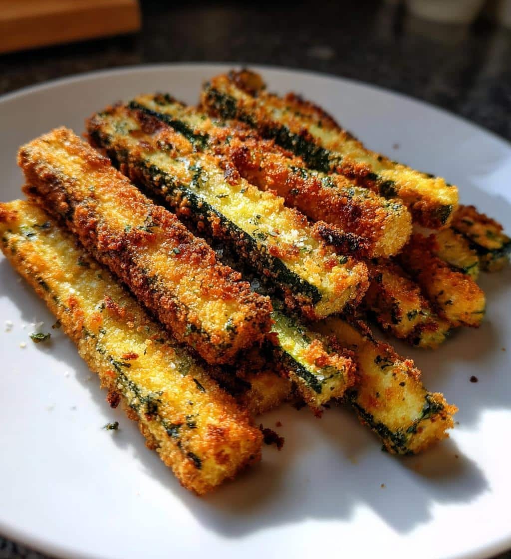 Healthy Crispy Baked Parmesan Zucchini Fries Recipe - detail 1