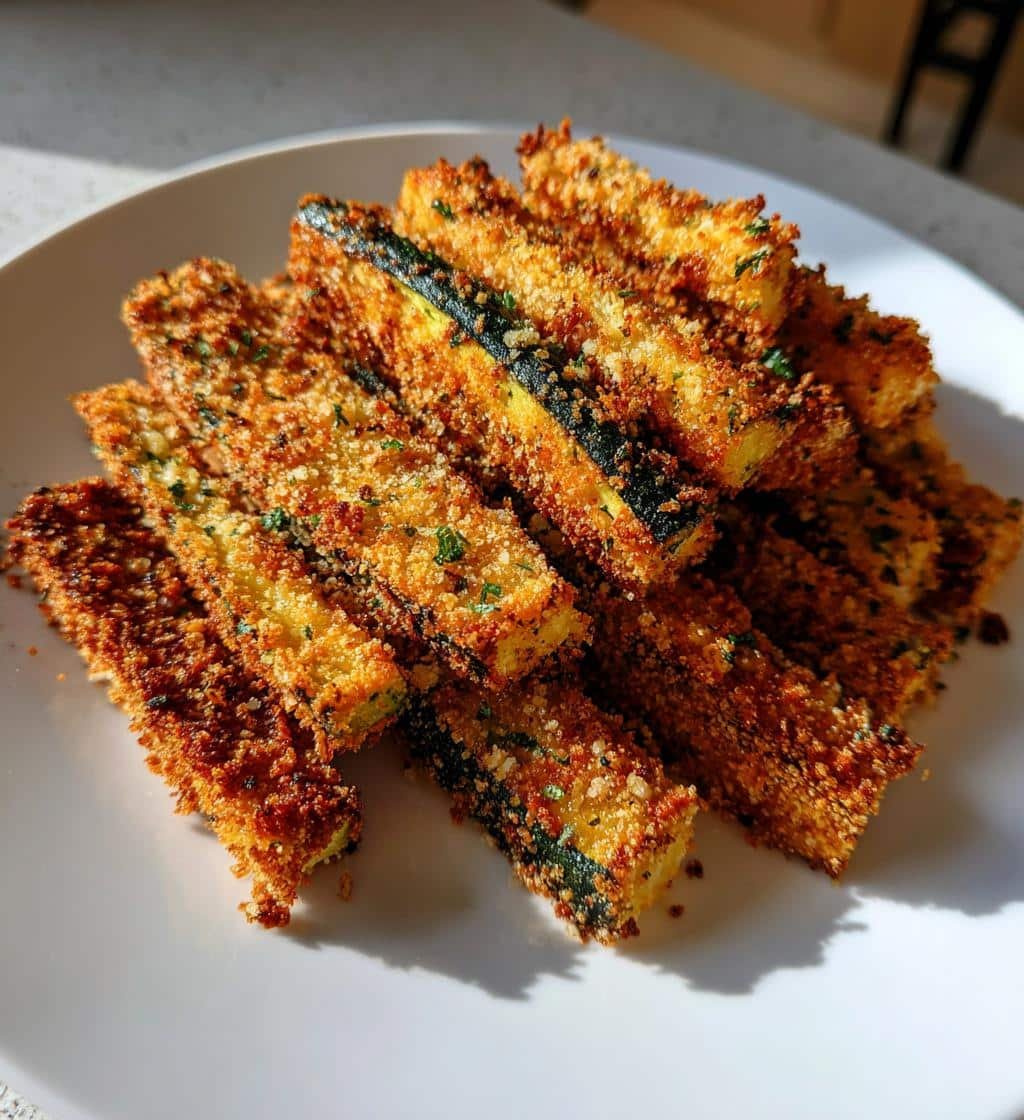 Healthy Crispy Baked Parmesan Zucchini Fries Recipe