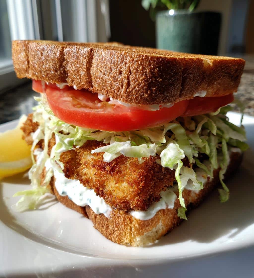 Healthy Crispy Fried Cod Fish Sandwich Recipe - detail 1