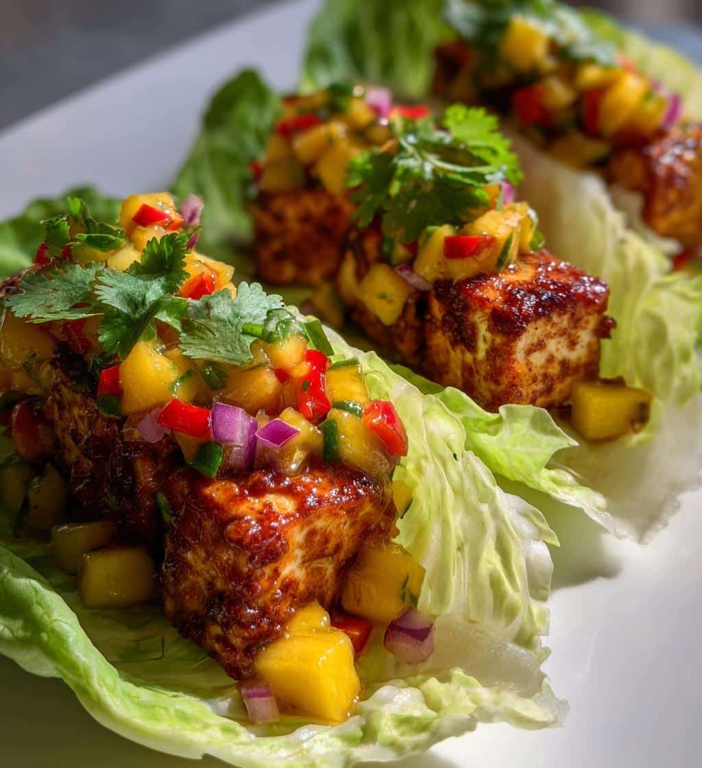 30-Minute Healthy Crispy Tofu Mango Salsa Cabbage Wraps That Wow 4 Healthy Crispy Tofu Mango Salsa Cabbage Wraps - detail 1