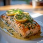 Healthy Crockpot Salmon with Lemon Dill Sauce