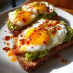 Healthy Flavorful Avocado Toast with Eggs and Chili Butter