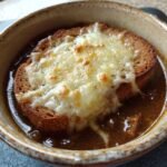 Healthy French Onion Short Rib Soup with Cheesy Gruyèr