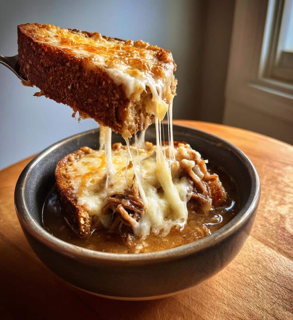 Healthy French Onion Short Rib Soup with Cheesy Gruyère - detail 1