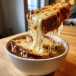 Healthy French Onion Short Rib Soup with Cheesy Gruyère