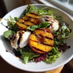 Healthy Grilled Peach & Burrata Salad