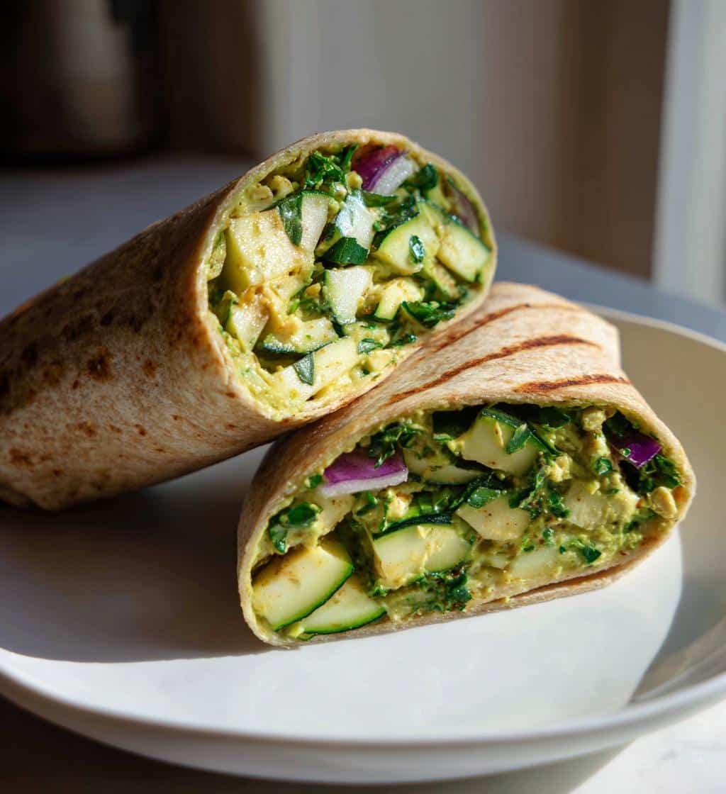 Healthy Grilled Zucchini Hummus Wrap - detail 1