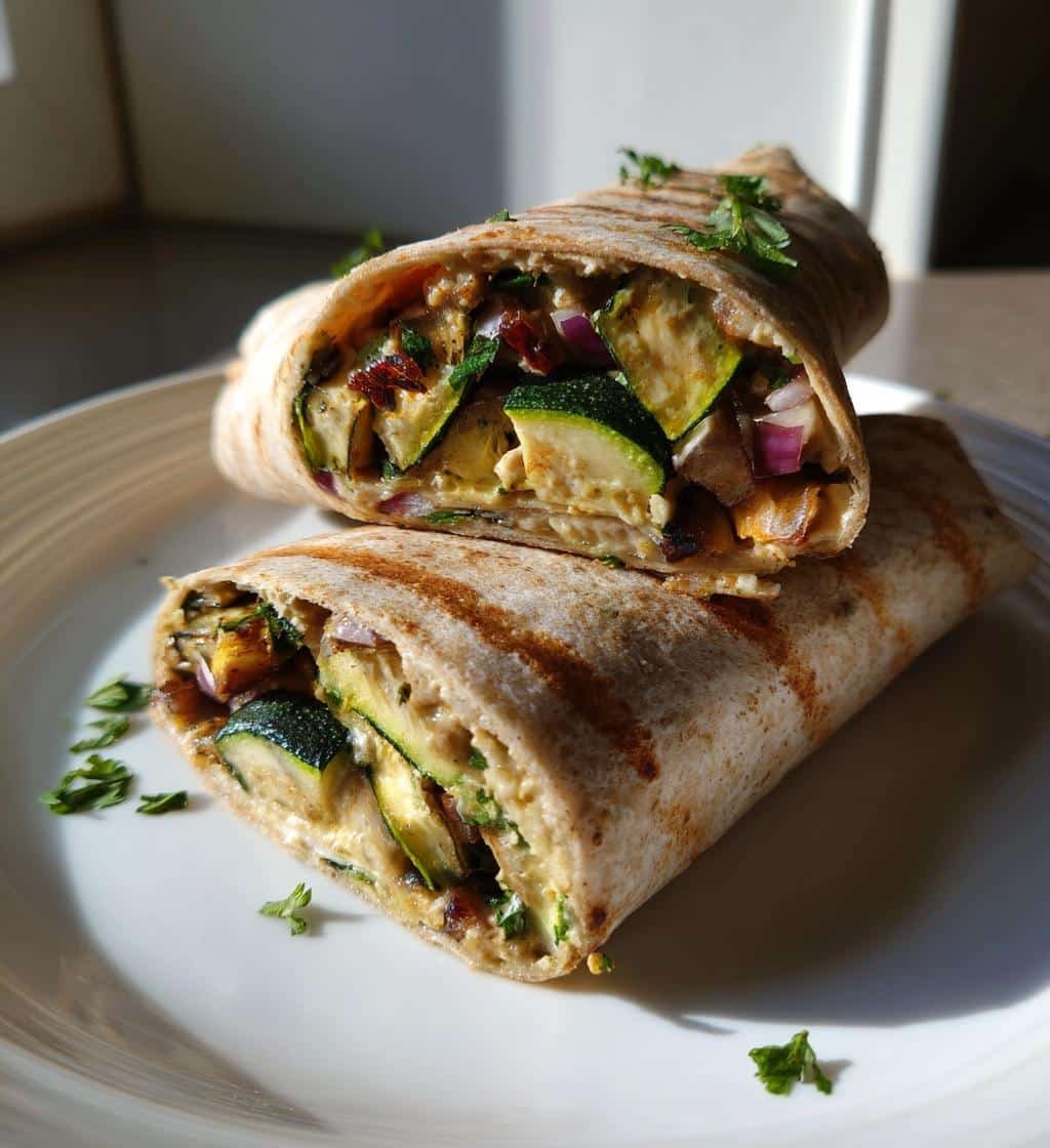 Healthy Grilled Zucchini Hummus Wrap