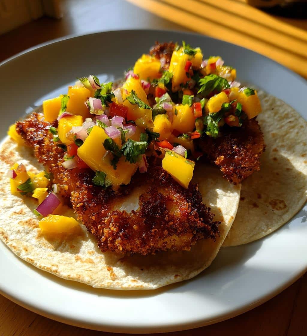 Healthy Healthy Coconut Fish Tacos with Mango Salsa - detail 1