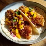 Healthy Healthy Coconut Fish Tacos with Mango Salsa