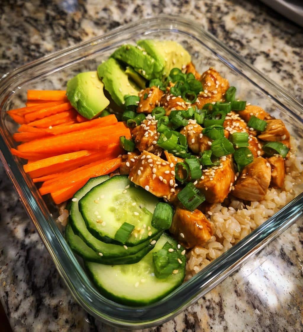 Healthy High Protein Chicken Poke Bowl Meal Prep